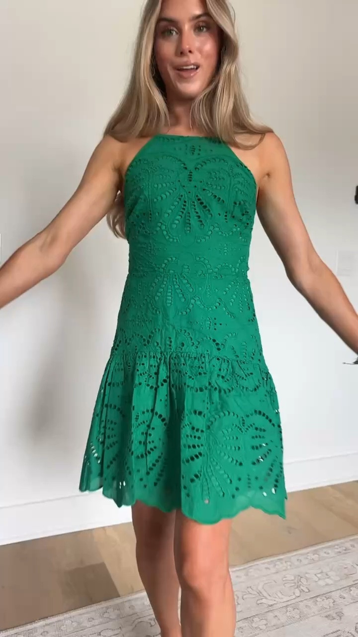 @Express Eyelet Tie Halter Drop Waist Smocked Back Mini Dress size xs. 

@Express  has all the summer trends worth shopping linens, bright colors, prints of paradise, American summer, suit style and everything in between 🤗 Express is a go to for on trend outfits that you won’t see on everyone else, especially for wedding guest dress season! 5’4/24/XS. #DressToExpress #ExpressPartner #summerdresses #weddingguestdress #weddingguestoutfit #weddingguestdresses #formaldress #haul #tryonhaul #tryon #tryonwithme #shoppinghaul #dresseshaul #dresseshaultryon #dresstok #maxidress #dresses #dressshopping #dressstyle

#LTKootd #LTKSaleAlert #LTKWedding