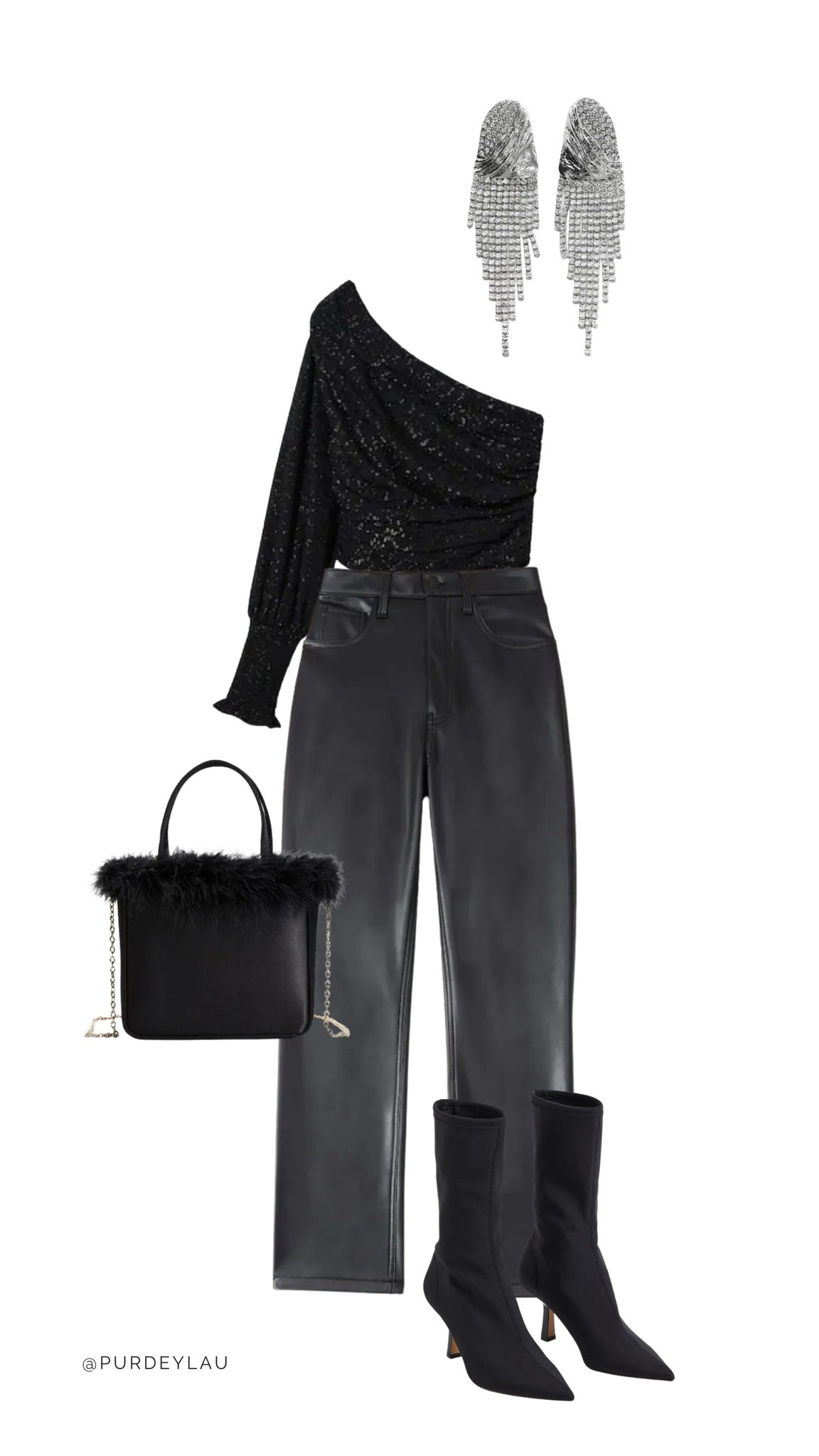 Timeless party outfit ✨ perfect for upcoming work Christmas parties but this outfit also has staple pieces that can be worn all year round to multiple celebrations! You can’t go wrong with leather trousers and a sparkly top ✨ 

#LTKfit #LTKeurope #LTKunder100