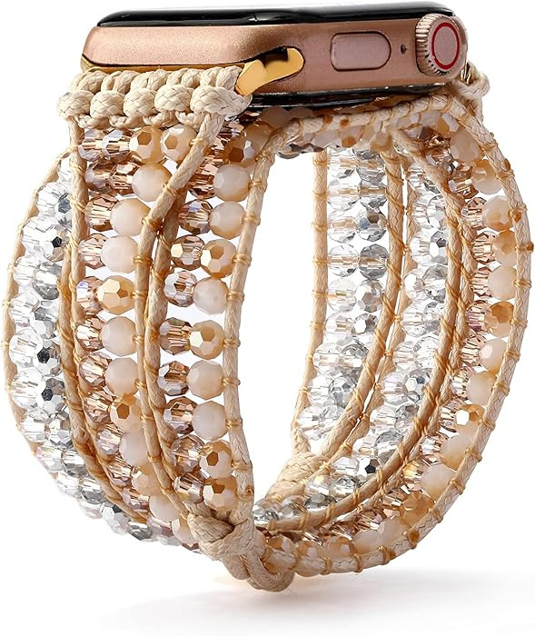 TINOBAND Compatible with 3 Wraps Bracelet Apple Watch Band for Women Men 38mm/40mm/41mm, 42mm/44mm/4 | Amazon (US)