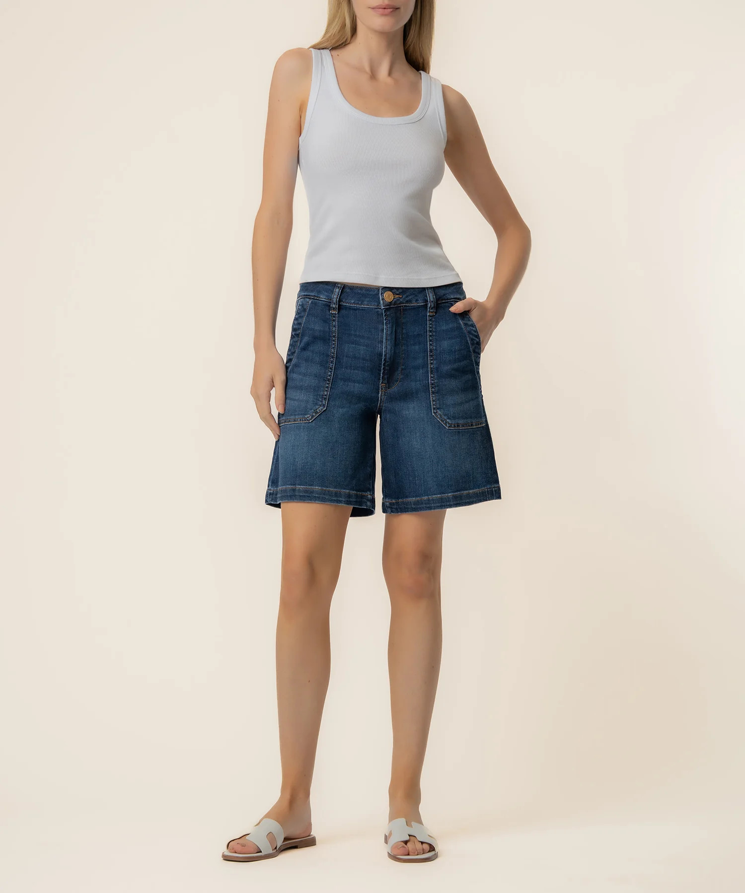 Hailey High Rise Bermuda Short, Exclusive in Comply Wash - Kut from the Kloth | Kut From Kloth