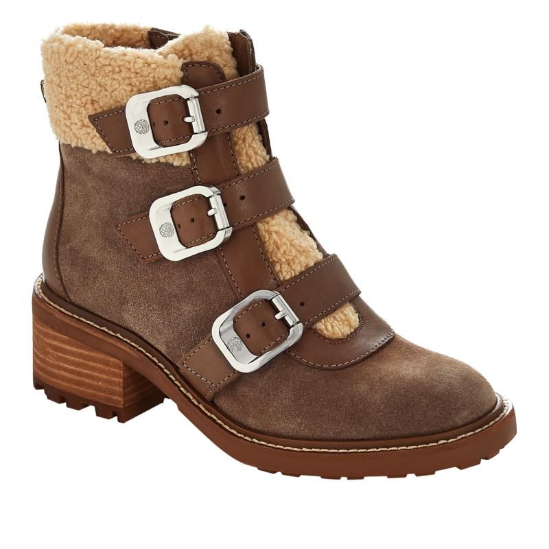 Vince Camuto Klerica Leather and Faux Fur Moto/Hiker Boot - 20129178 | HSN | HSN