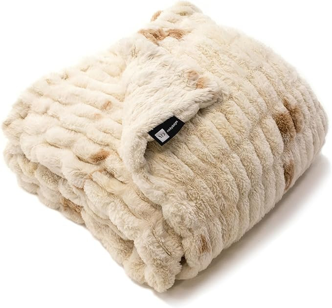 Minky Designs Crème Brulee Minky Blanket – Ultra Soft Faux Fur Throw Blanket for Couch, Bed & ... | Amazon (US)