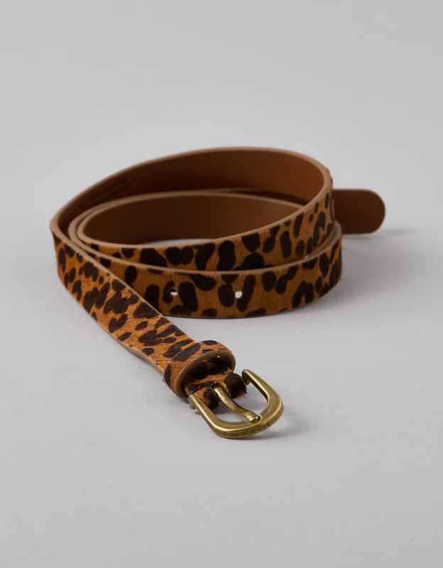 AE Leopard Calf Hair Belt | American Eagle Outfitters (US & CA)