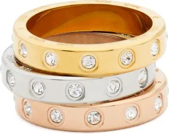 kate spade new york assorted set of 3 cubic zirconia band rings | Nordstrom | Nordstrom