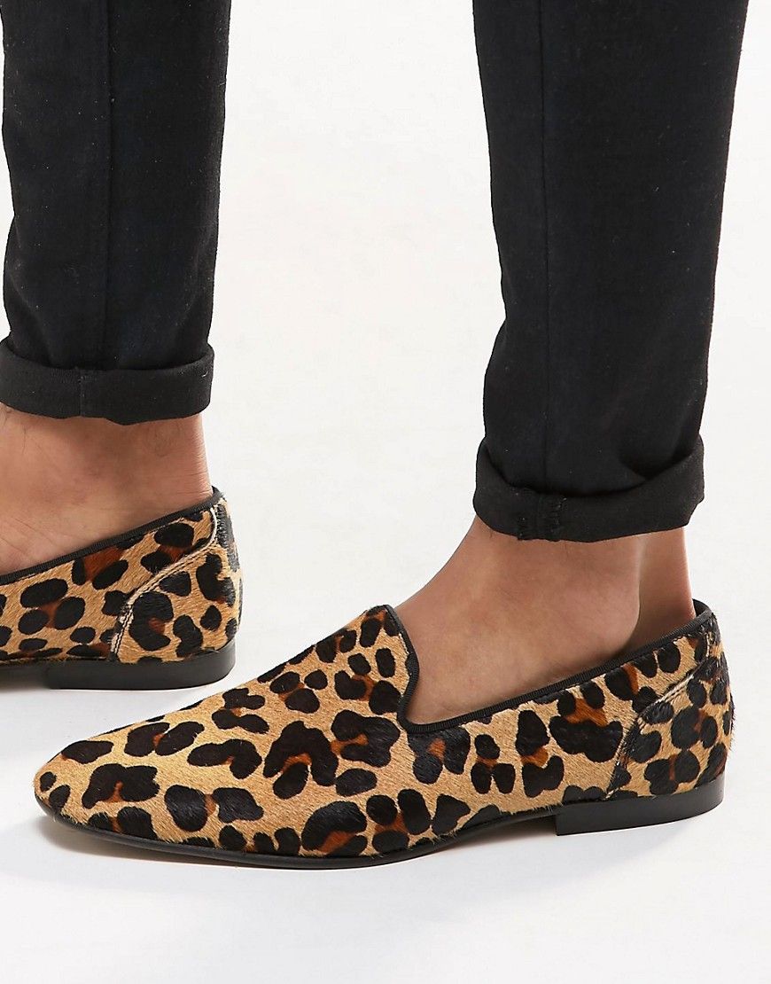 ASOS Loafers in Leopard Skin Effect - Yellow | ASOS US