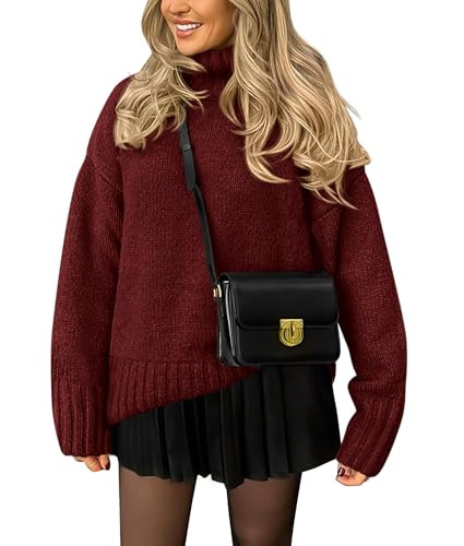 PRETTYGARDEN Women's Fall Clothes Pullover Oversized Sweaters Casual Long Sleeve Chunky Cable Kni... | Amazon (US)