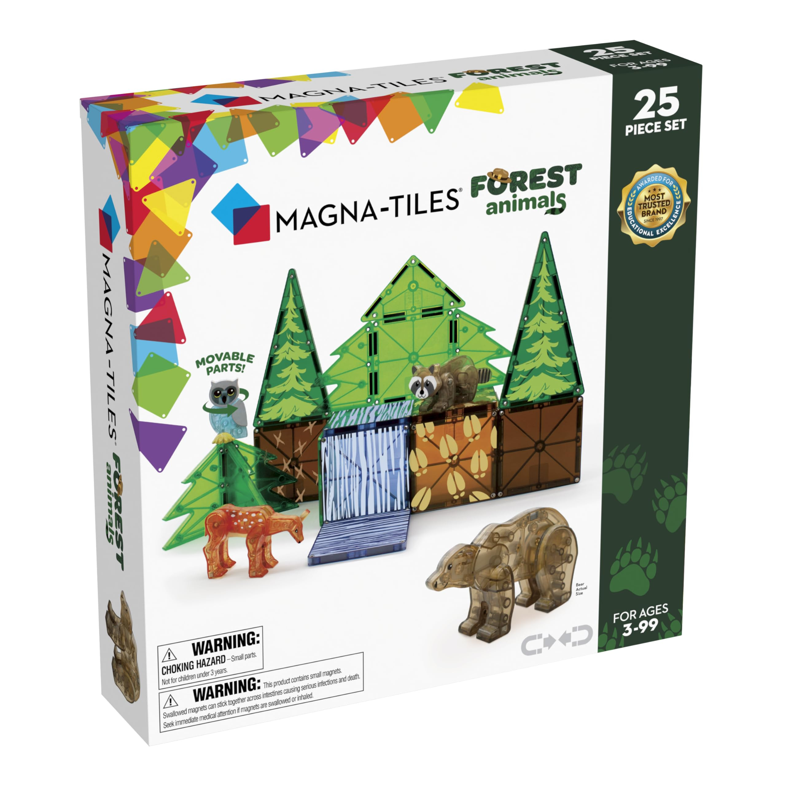 MAGNA-TILES Forest Animals 25-Piece Magnetic Construction Set, The ORIGINAL Magnetic Building Bra... | Amazon (US)