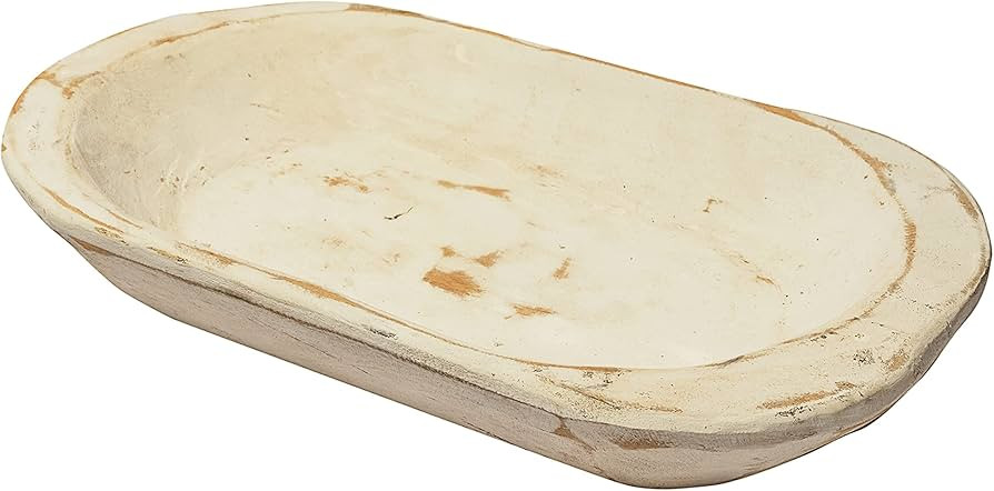 Wooden Dough Bowls Centerpiece 10 x 6 Inches, Antique Wooden Bowl Decor, Wood Bowl Decorative Bow... | Amazon (US)