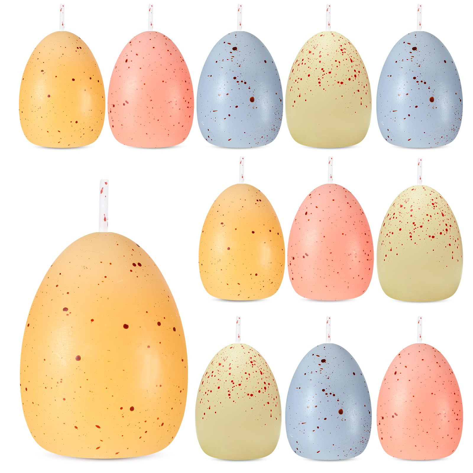 12 Pcs Easter Egg Votive Candles 1.8'' x 2.4'' Colored Unscented Egg Shaped Candles Smokeless Tea... | Amazon (US)