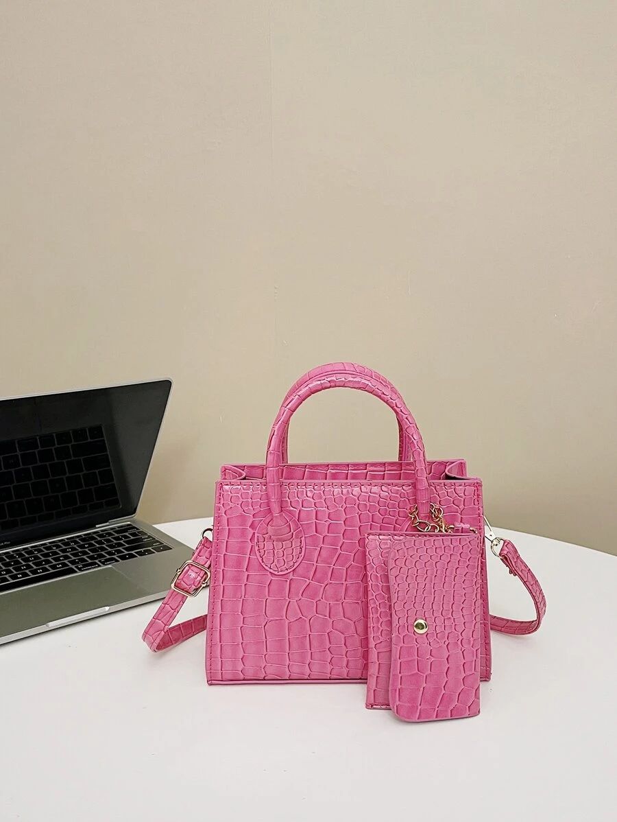 Mini Crocodile Embossed Square Bag With Coin Purse SKU: sg2212269992892739New$13.50Make 4 payment... | SHEIN