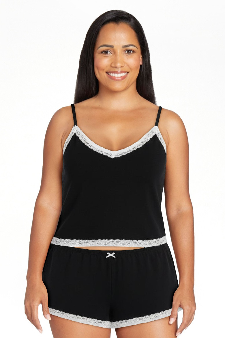 No Boundaries Lace Cami and Shorts Sleep Set, 2-Piece, Women's XXS-3X | Walmart (US)