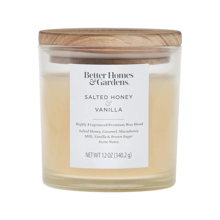 Better Homes & Gardens 12oz Salted Honey & Vanilla Scented 2-Wick Ombre Jar Candle - Walmart.com | Walmart (US)