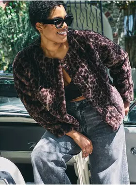 Collarless Faux Fur Jacket | Torrid (US & Canada)