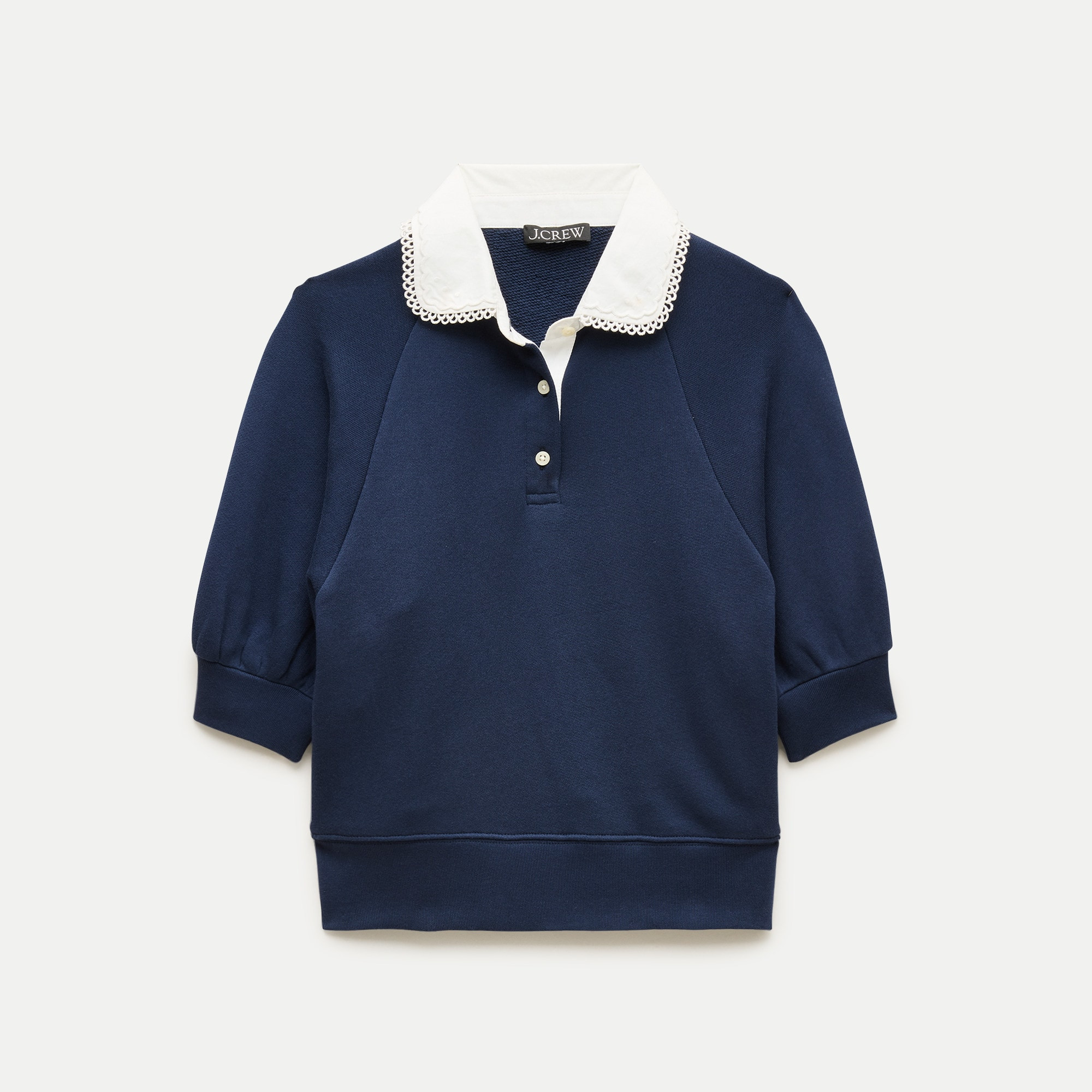 Heritage Terry sweatshirt polo with eyelet collar | J. Crew US