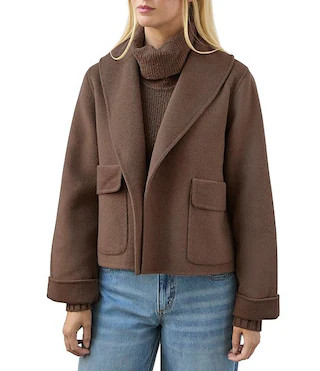 Splendid x Cella Jane Blog Icon Wool Shawl Collar Long Sleeve Coat | Dillard's | Dillard's