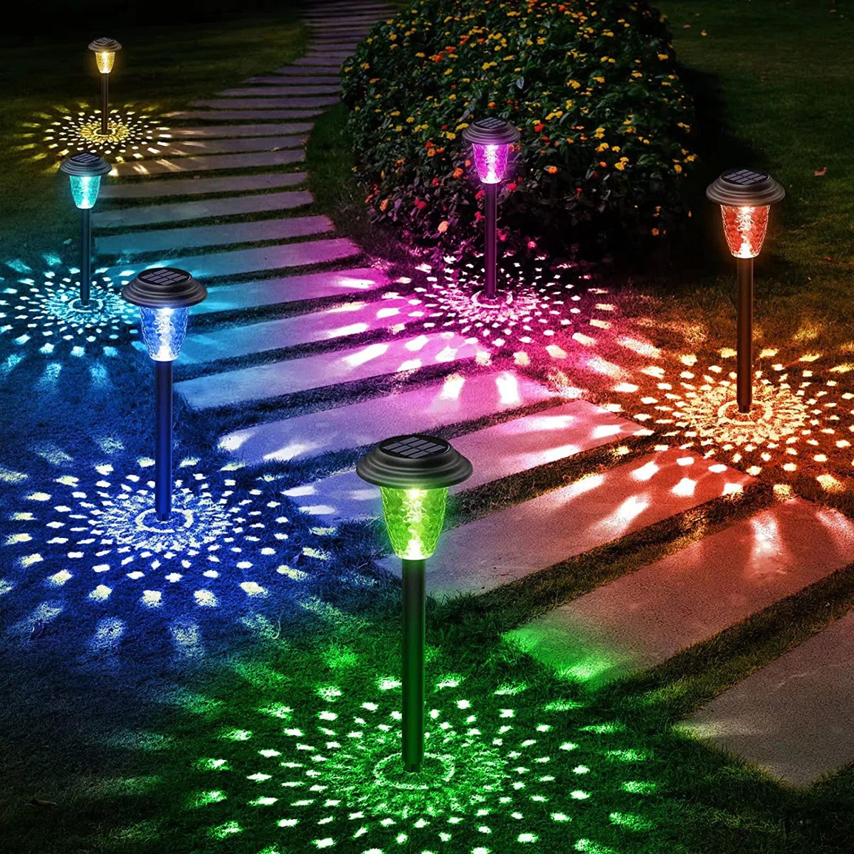 Solar Pathway Lights Outdoor, Upgraded 16 LEDs Outdoor  Solar Light with 2 Lighting Modes,  IP65 ... | Wayfair North America