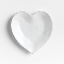 Marin White Stoneware 11" Heart Salad Plate + Reviews | Crate & Barrel | Crate & Barrel