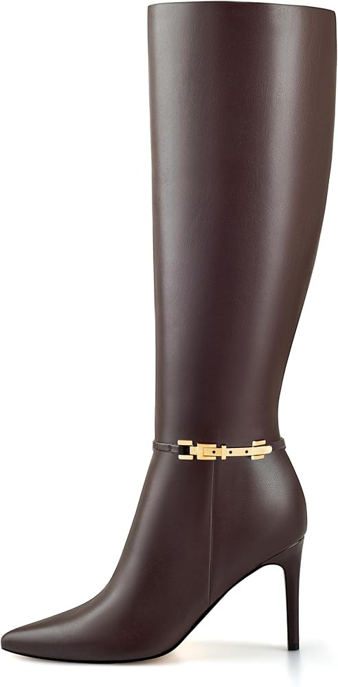 Adrizzlein Knee High Boots Women Pointed Toe Stiletto Tall Boots Sexy High Heel Long Boots Fashio... | Amazon (US)