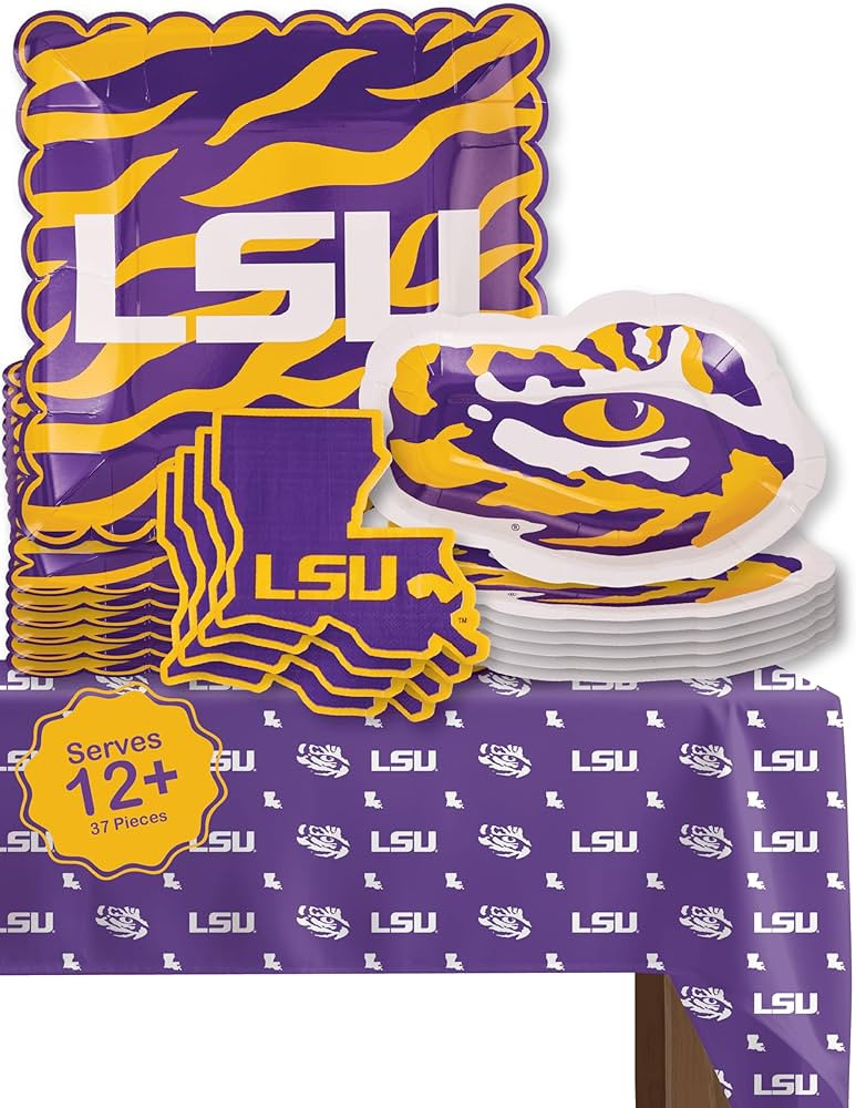LSU Graduation Decorations, Party Supplies, Tigers Plates & Napkins 37 Pcs | Amazon (US)