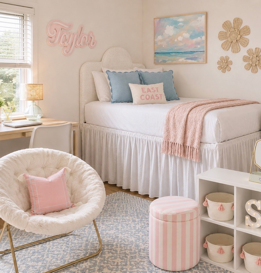 College Girl Dorm Room Ideas - Pink, Blue & Gold Decor

Back to college, college prep, college essentials, dorm decor, girl dorm, items for college, back to school shopping, college prep, coastal decor, teenage girl bedroom, preppy decor, pink and blue decor, pink dorm finds, Pottery Barn Teen, Target finds, dorm storage, dorm organization, twin xl bed, dorm seating, college ideas, coastal decor

#LTKHome