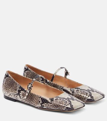 Christina snake-effect leather ballet flats | Mytheresa (US/CA)