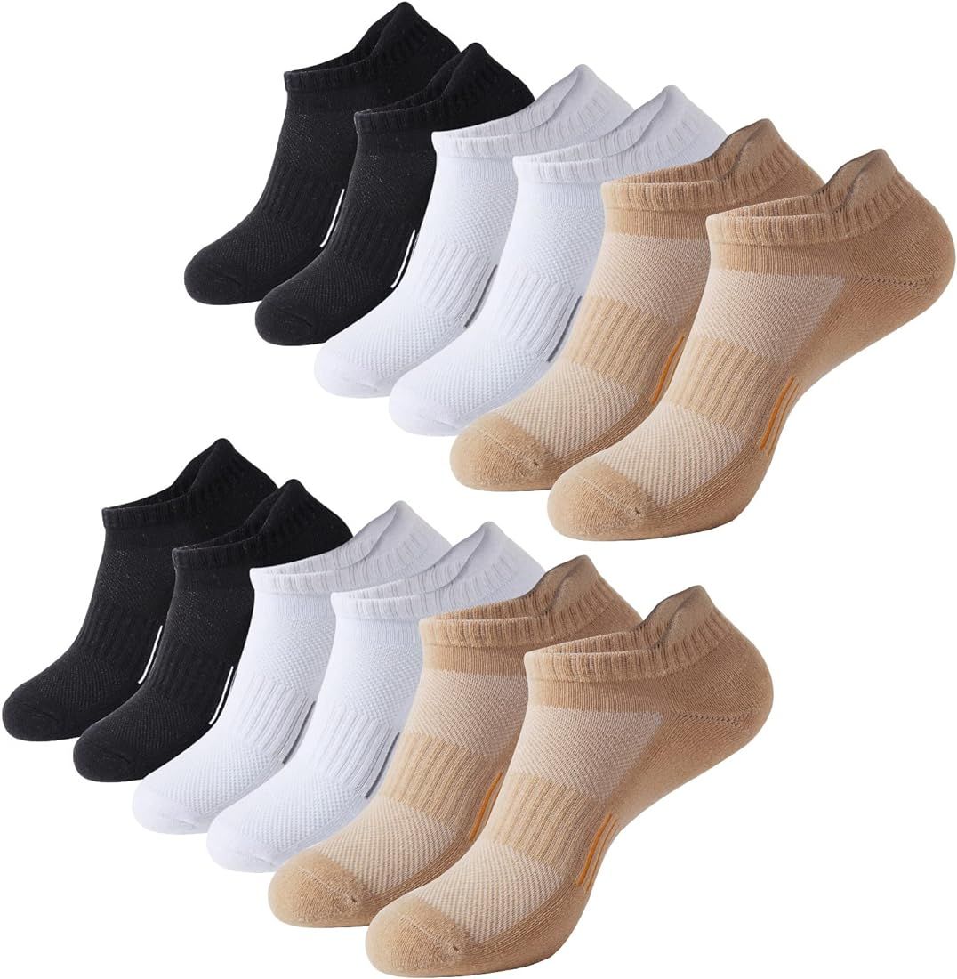 BUDERMMY Running Ankle Socks for Women Athletic Cotton Cushioned 5-6 Pairs Workout No Show Socks ... | Amazon (US)