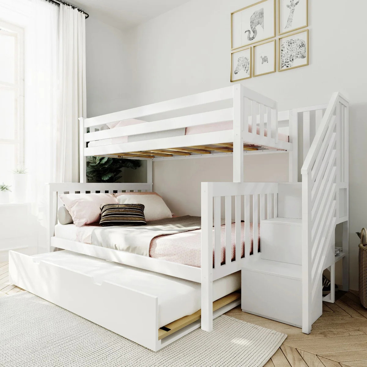 Twin Over Full Bunk Bed With Stairs & Trundle | max & lily