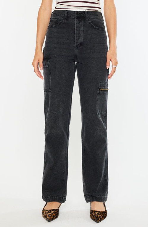 KanCan Semarea Ultra High Rise 90's Straight Leg Jeans in Dark Gray at Nordstrom, Size 29 | Nordstrom