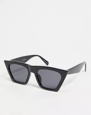 Pieces pointy cat eye sunglasses in black | ASOS (Global)