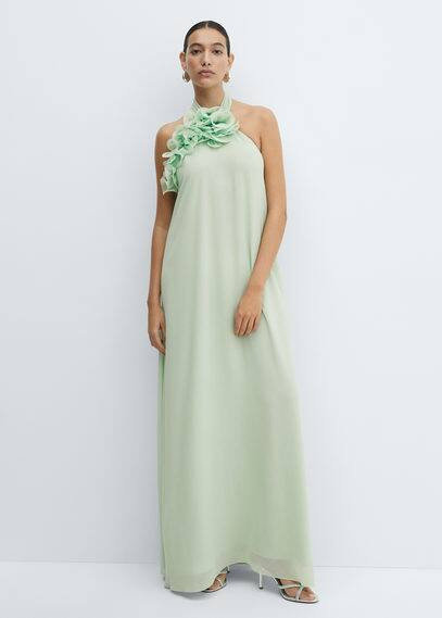 Halter-neck open-back dress | MANGO (US)