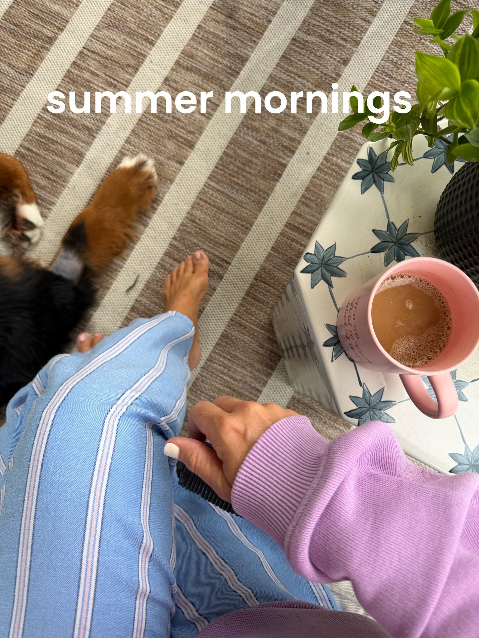outdoor rug
summer mornings on the patio
Target
*my pj pants are from Target last year and are sold out. Linking some other cute options catching my eye!

#LTKHome #LTKmorningroutine #LTKdayinmylife