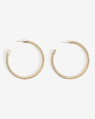 Textured Large Hoop Earrings | Express