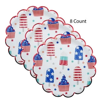 Red/White/Blue Ice Pops Disposable Paper Plates, 10", 8 Count, Patriotic by Way To Celebrate | Walmart (US)