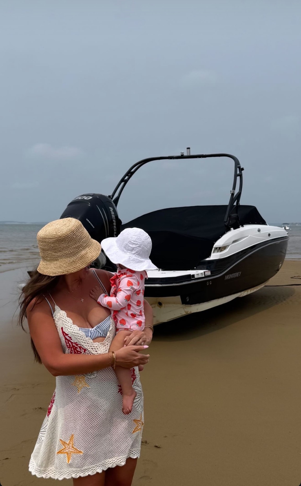 Coverup in medium 
Bikini top in medium 
Bottom in large 
Sun hats one size for me and Lenny 

#beach #summer

#LTKSwim