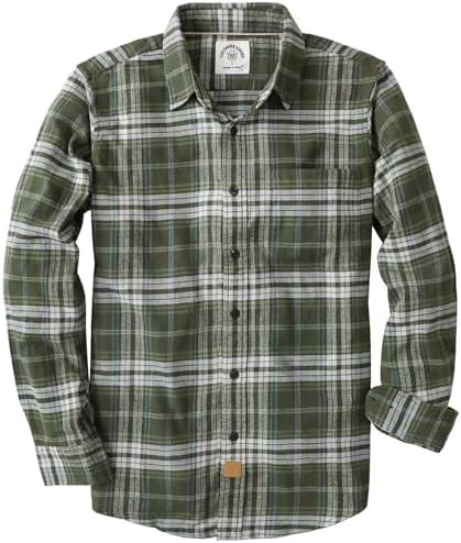 Dubinik® Flannel Shirt for Men 100% Cotton Mens Flannel Shirts Long Sleeve Plaid Soft Casual But... | Amazon (US)