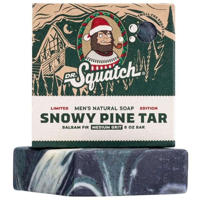 Dr. Squatch Natural Bar Soap for All Skin Types, Snowy Pine Tar, 5 oz | Walmart (US)