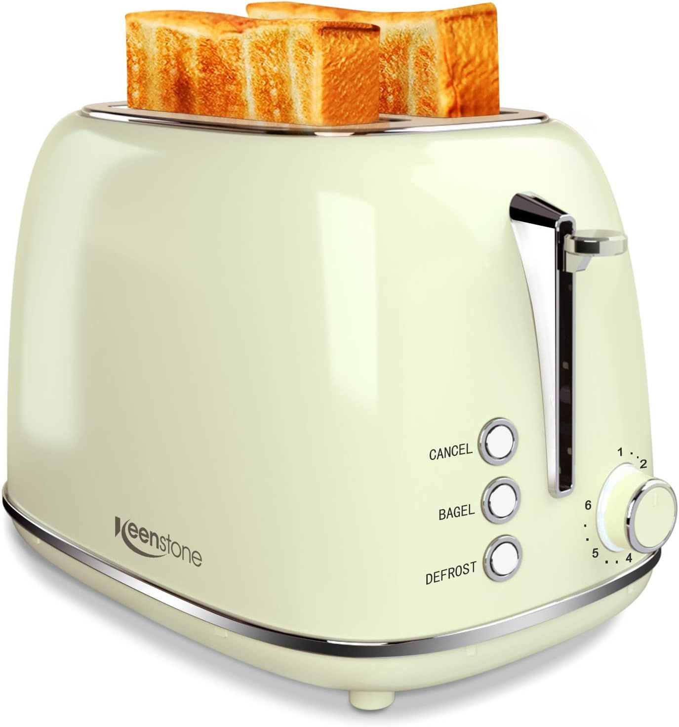 Toasters 2 Slice Retro Stainless Steel Toasters with Bagel, Cancel, Defrost Function and 6 Bread ... | Amazon (US)