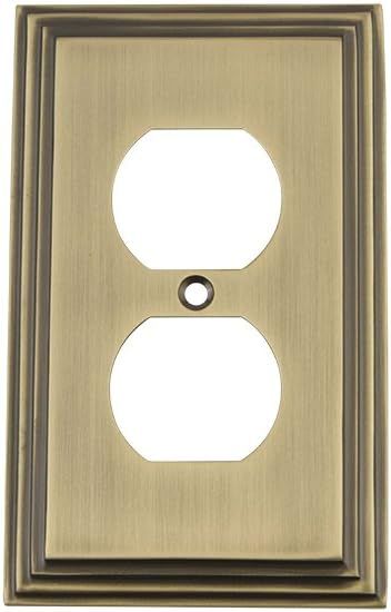 Nostalgic Warehouse 719740 Deco Switch Plate with Outlet, Antique Brass | Amazon (US)