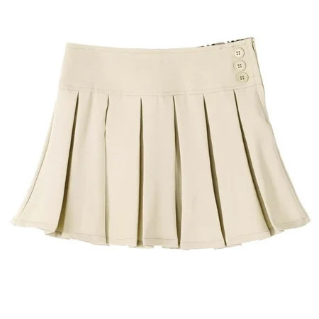 Bienzoe Girl s Pleated Hem School Uniform Skirt Khaki 7 | Walmart (US)