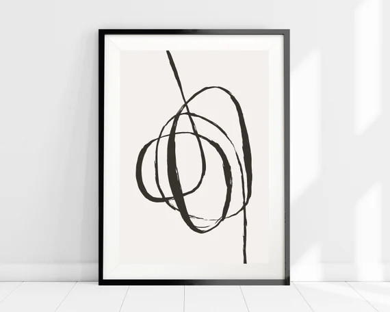 Minimalist Painted Lines Print Neutral Abstract Line Art | Etsy | Etsy (US)