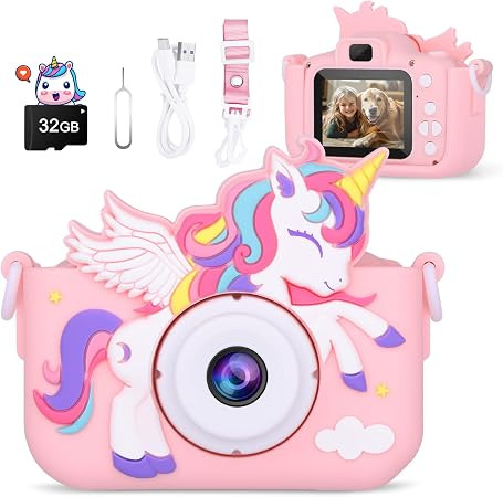 Alotwan Kids Camera Unicorn Girl Toys, Digital Camera for Kids Age 3-8 | HD 1080P Video Camera, 3... | Amazon (US)