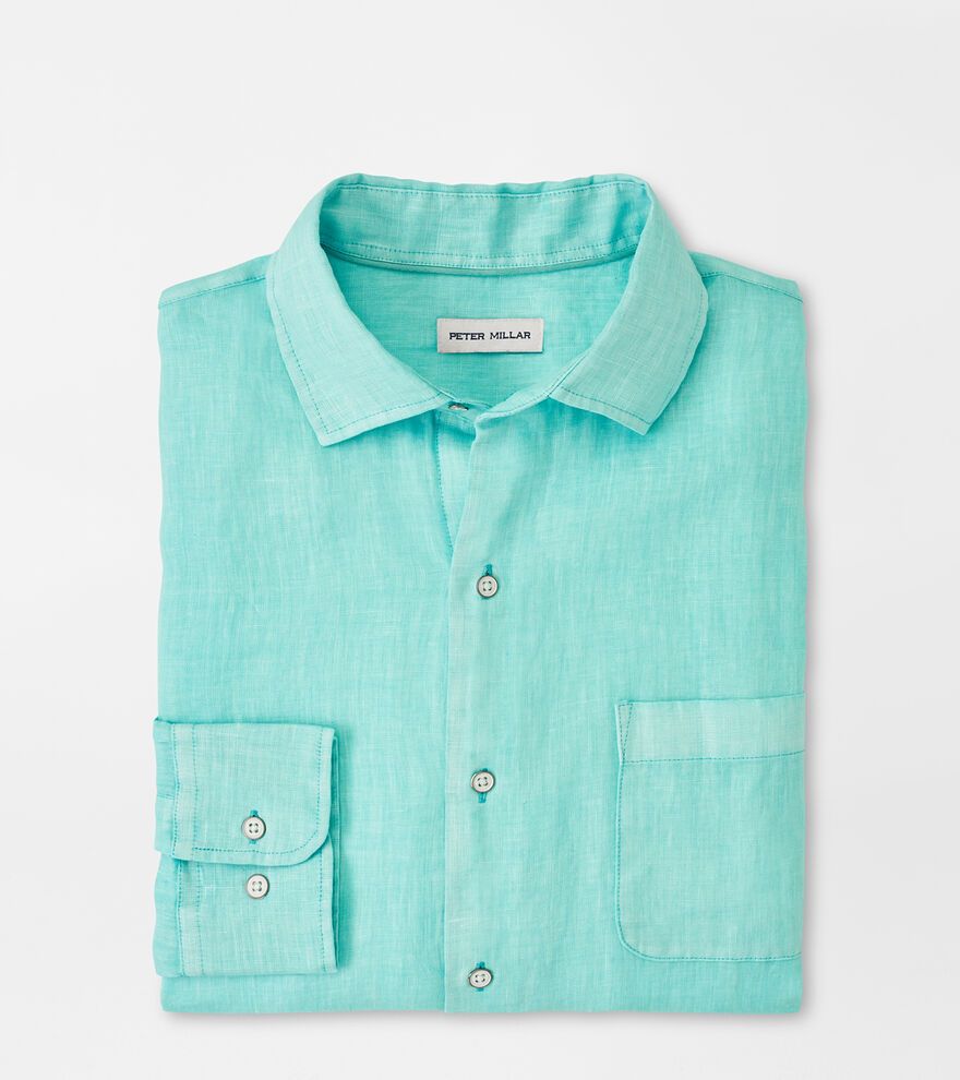 Coastal Garment Dyed Linen Sport Shirt | Peter Millar
