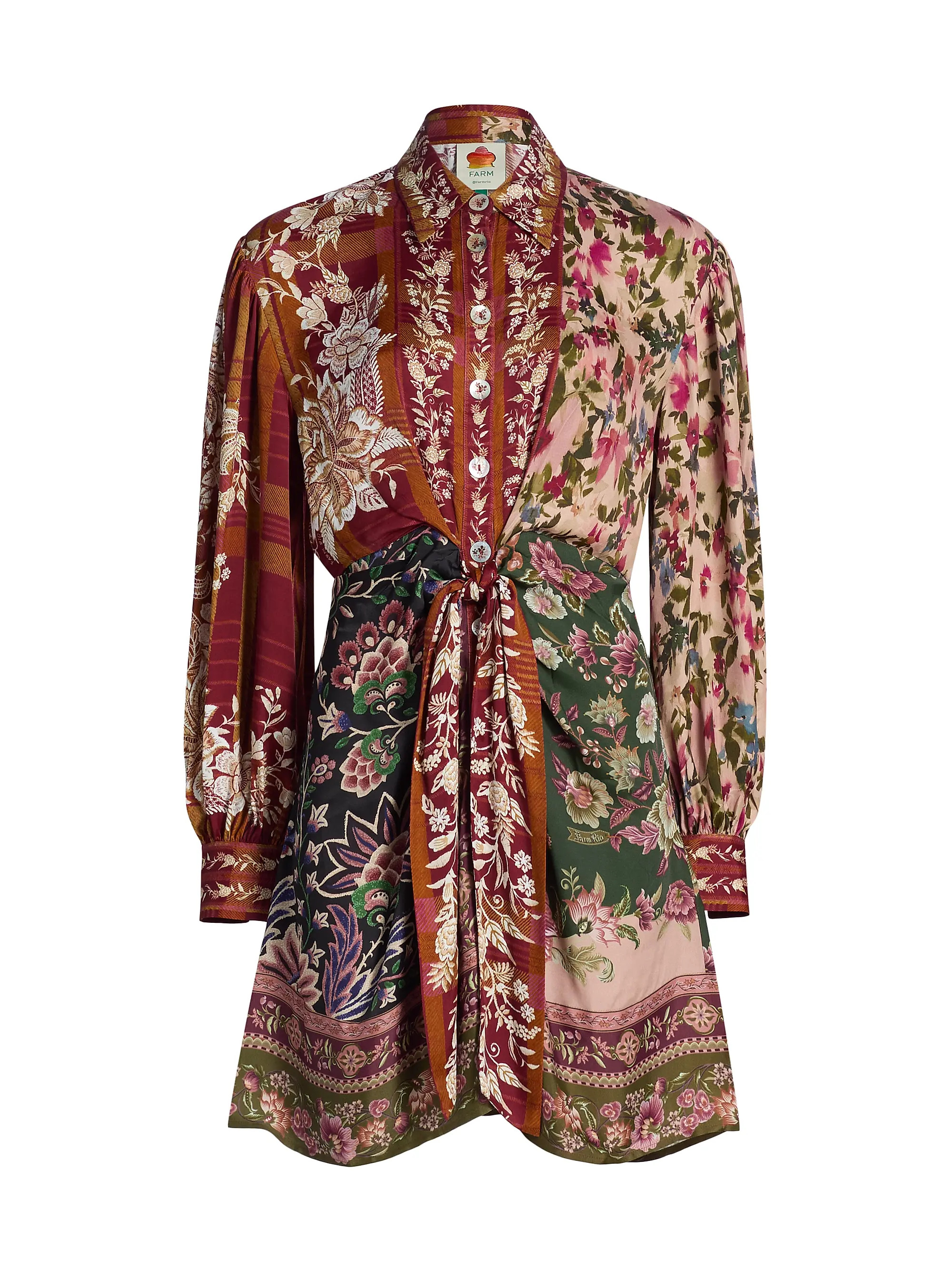 Winter Garden Floral Satin Minidress | Saks Fifth Avenue