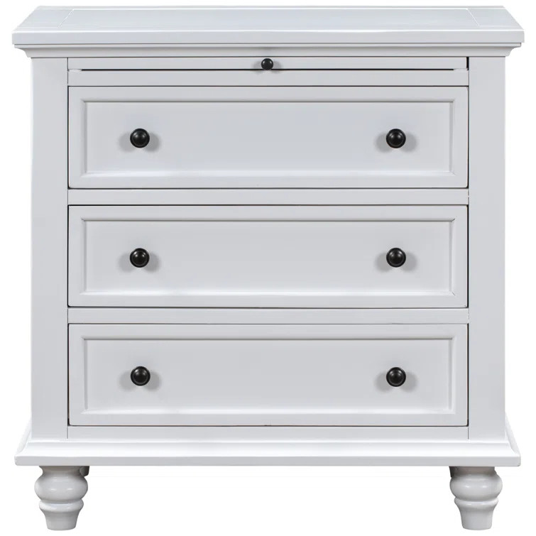Marthasville 28'' Tall 3 - Drawer Nightstand | Wayfair North America