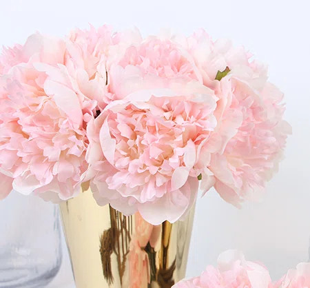 Silk Bouquet Peonie Floral Arrangement | Wayfair North America