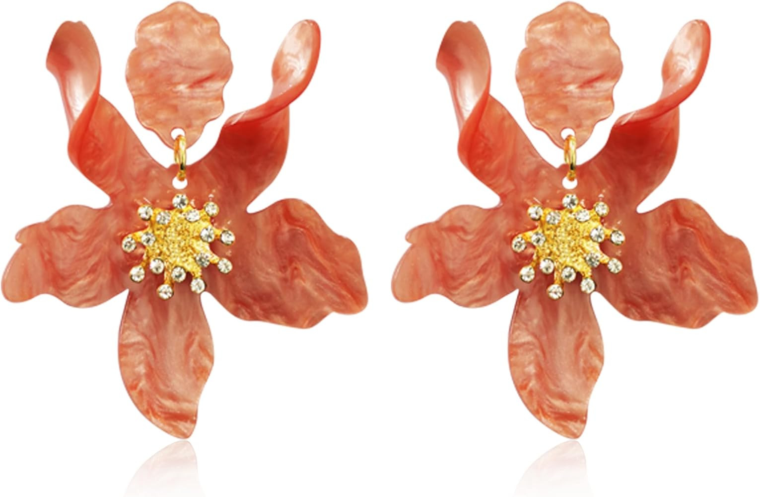 ANDPAI Unique Bohemian Oversized Acrylic Resin Flower Dangle Drop Earrings Retro Large Hawaii Flo... | Amazon (US)