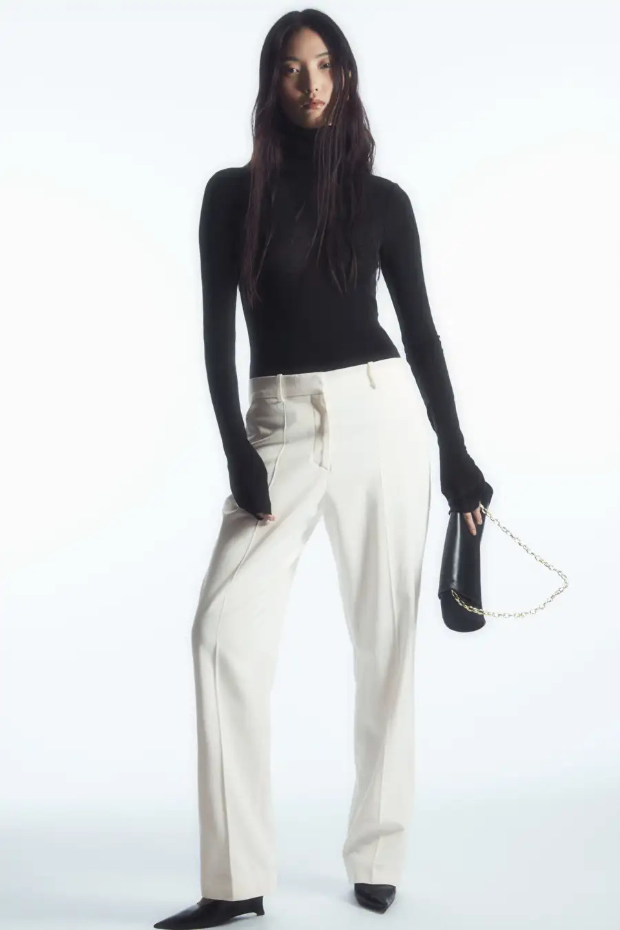 MERINO WOOL TURTLENECK TOP - Black - COS | COS (EU)