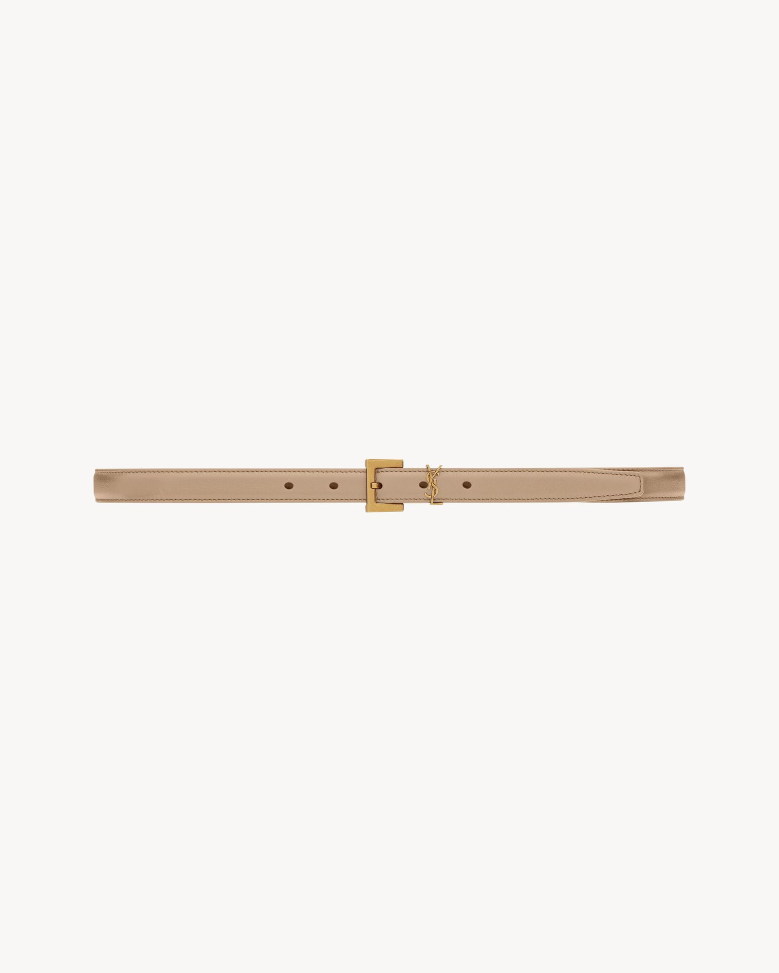 cassandre thin belt with square buckle in shiny box saint laurent leather | Saint Laurent Inc. (Global)