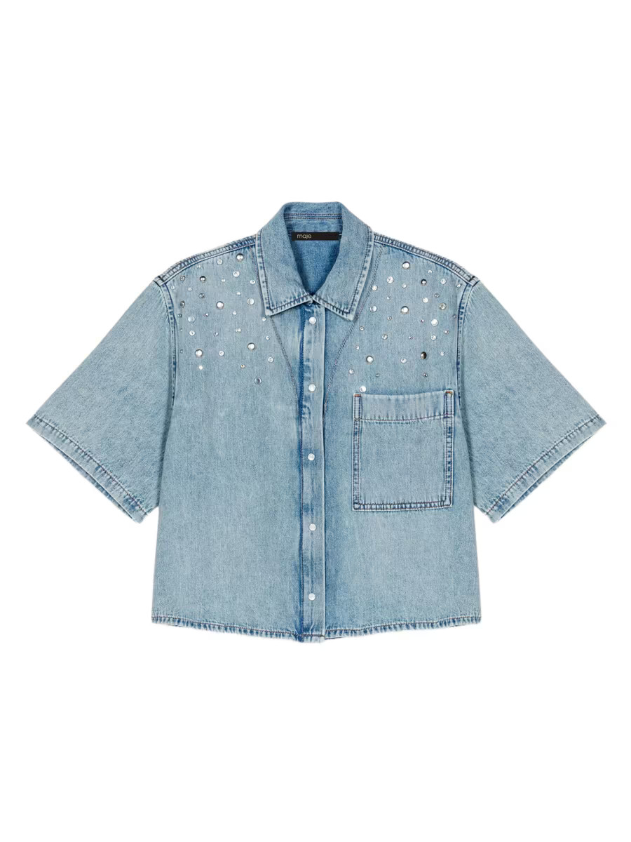 Studded Denim Shirt | Saks Fifth Avenue