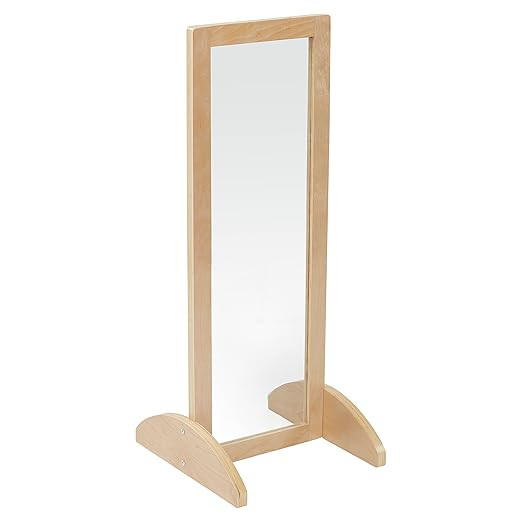 ECR4Kids Toddler Single-Sided Bi-Directional Mirror, Kids Furniture, Natural | Amazon (US)